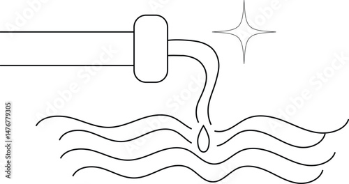 Water line icon. 