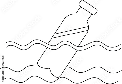 Water line icon. 
