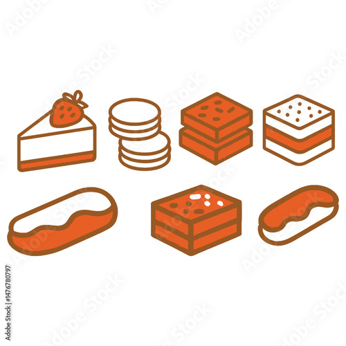Vector illustration of a gift box with food icons in a cartoon style