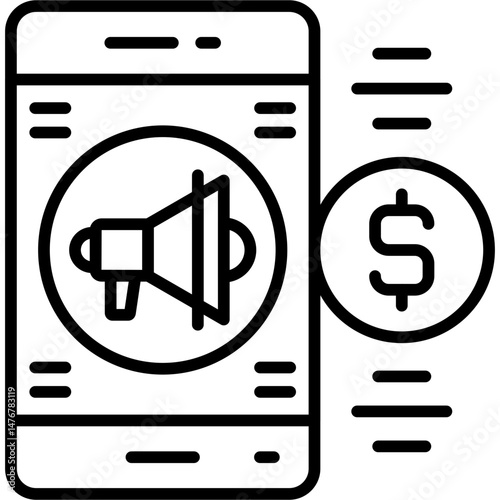 Mobile Marketing Icon Vector Element