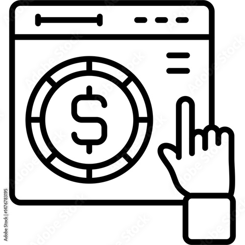 Cost Per Click Icon Vector Element
