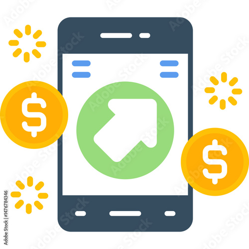 Pay Per Click Icon Vector Element