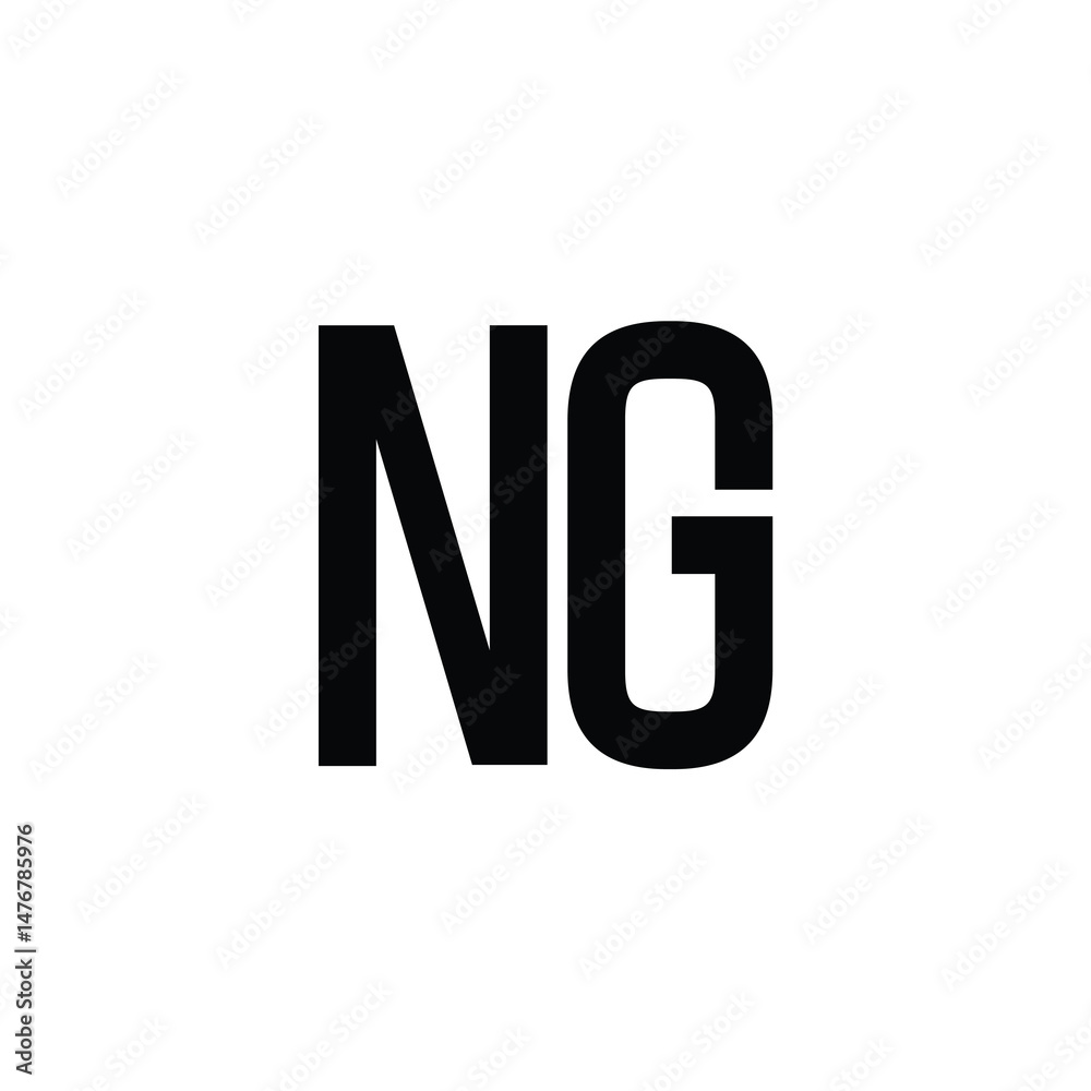Obraz premium NG monogram logo design letter text name symbol monochrome logotype alphabet character simple logo