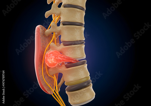 Spinal cord anatomy illustration herniated disc