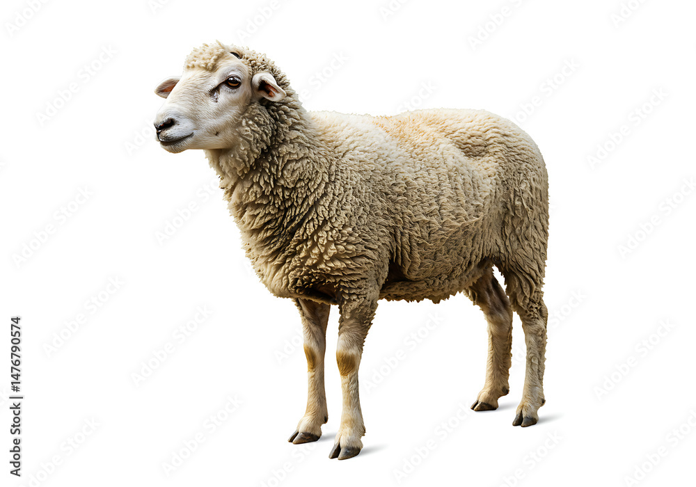 Obraz premium Fluffy Sheep: Farm Animal Image