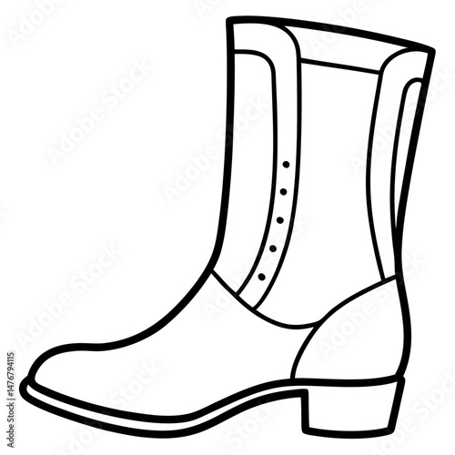 Equestrian Boots Silhouette Vector on White Background