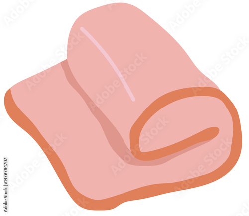vector illustration of sliced ham