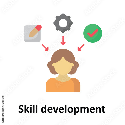 Skill development Vector icon which can easily modify or edit