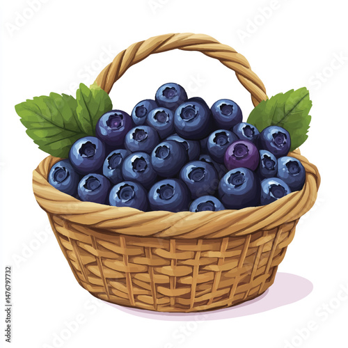 a Blueberry fruit on basket