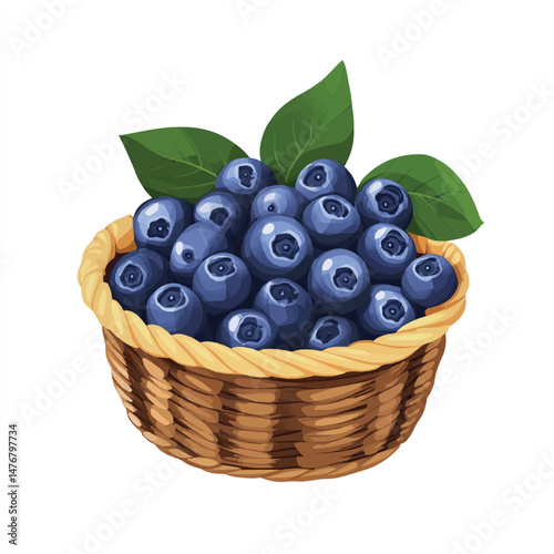 a Blueberry fruit on basket