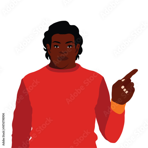 Young handsome black man in elegant line art style vector