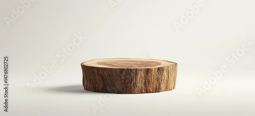 Wooden tree slice display stand