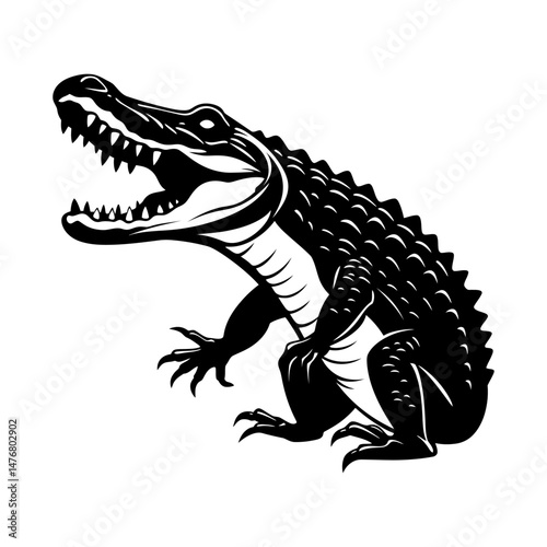 Crocodile Silhouette Clipart Vector