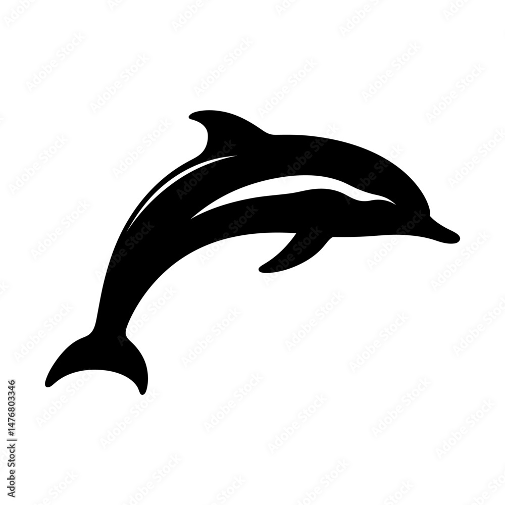 Fototapeta premium Jumping Dolphin Silhouette Design