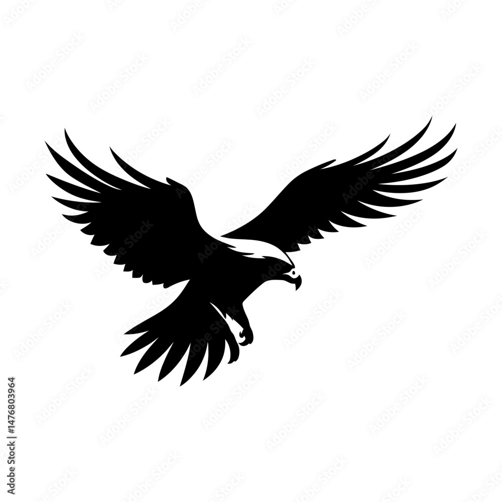 Obraz premium Bald Eagle Silhouette Illustration