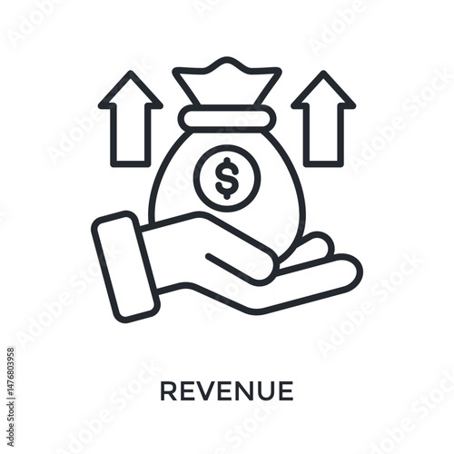 Revenue Icon Outline Style. Vector Illustration For Graphic Design