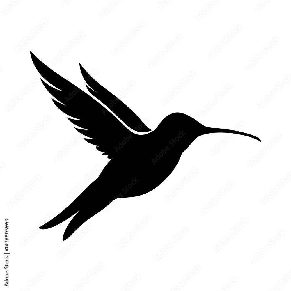 Obraz premium Hummingbird Silhouette Clipart Vector