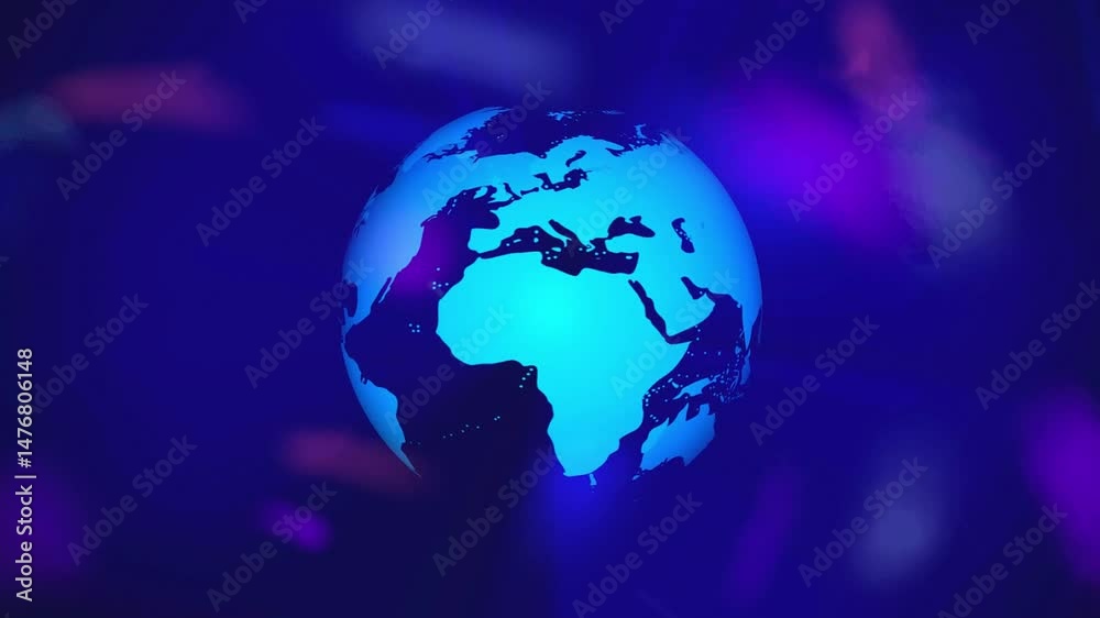 Earth's Oceanic Glow: Illuminated blue globe against a dark backdrop, evoking global interconnectedness, scientific study, and environmental awareness.