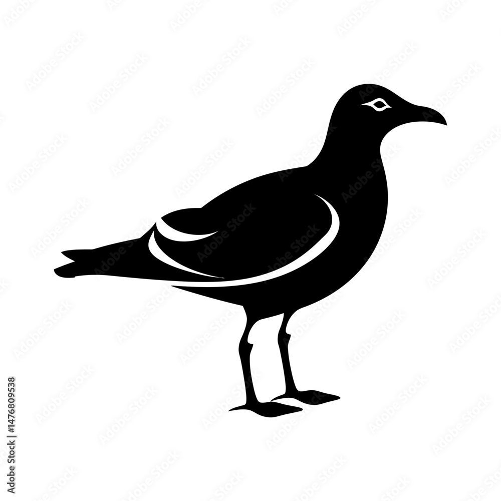 Fototapeta premium Flying Seagull Silhouette Design