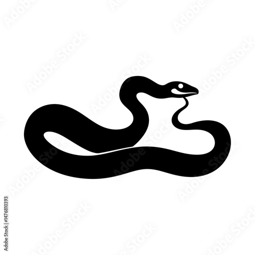 Coiled Snake Silhouette Design