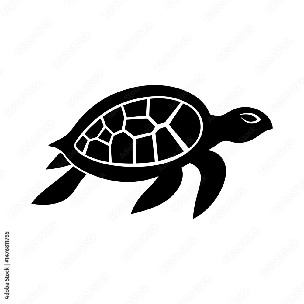 Fototapeta premium Flat Turtle Silhouette Art