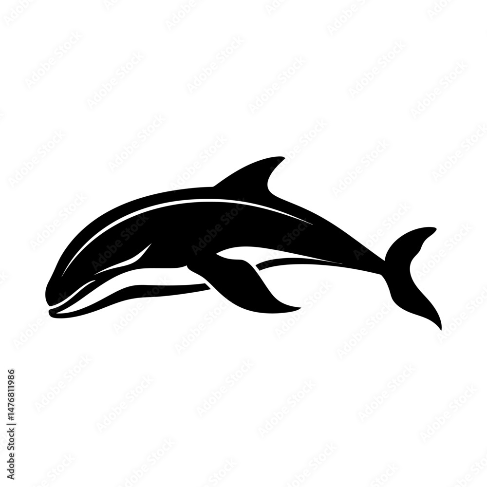 Fototapeta premium Whale Silhouette Vector Illustration