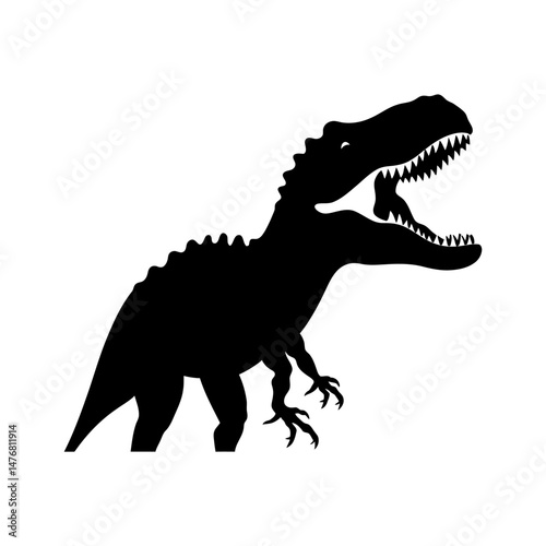 Tyrannosaurus Black Silhouette Art