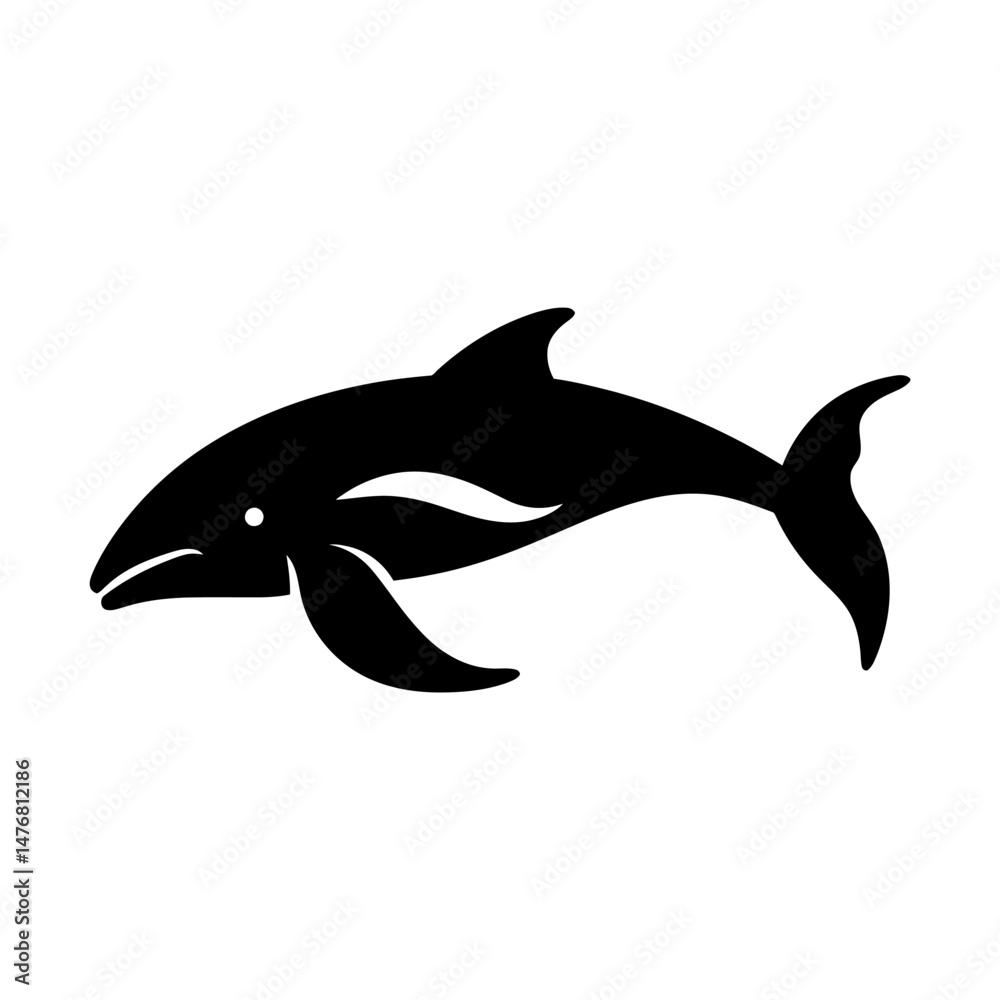 Fototapeta premium Whale Simple Silhouette Artwork