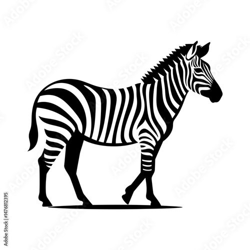 Zebra Black Silhouette Illustration