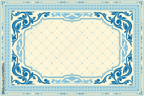 Decorative vintage ornate label design blank card
