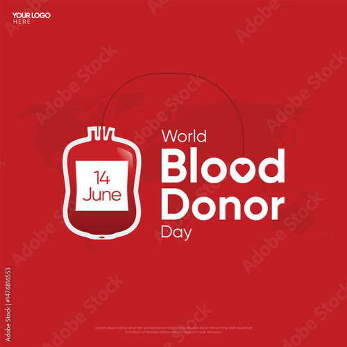 Vector Illustration For World Blood Donor Day. Donate Blood Concept. 14th June Blood Donor Day Creative Post.