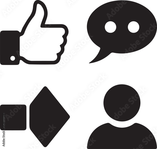 Social Media Interaction Icons