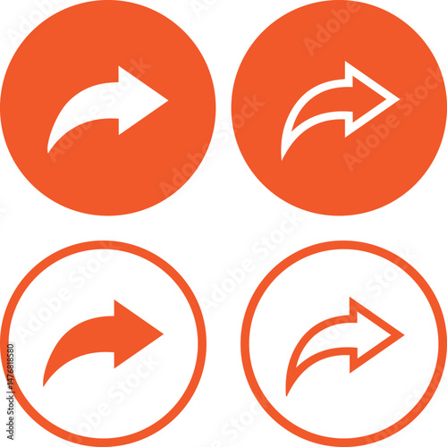 Free Download Forward Arrow Icons in Orange Circles - GFXLoad