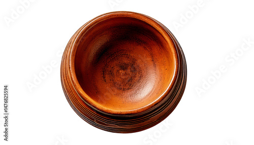 Earth-Toned Rustic Ceramic Vase in Natural Light on White Background