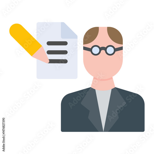 Speech Writer icon vector image. Can be used for Public Relations Agency.
