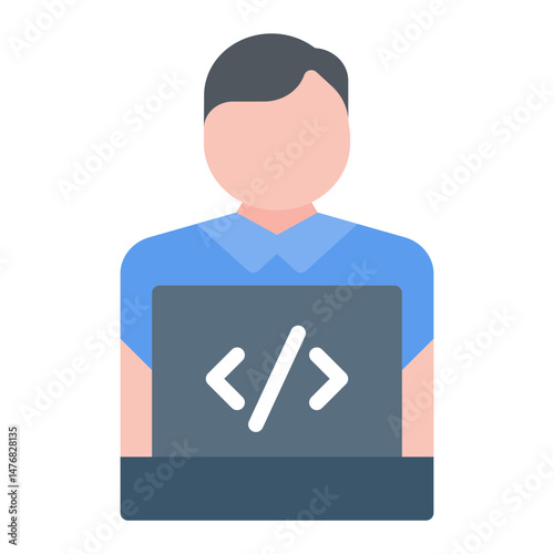 Game Developer Male icon vector image. Can be used for Game Development.