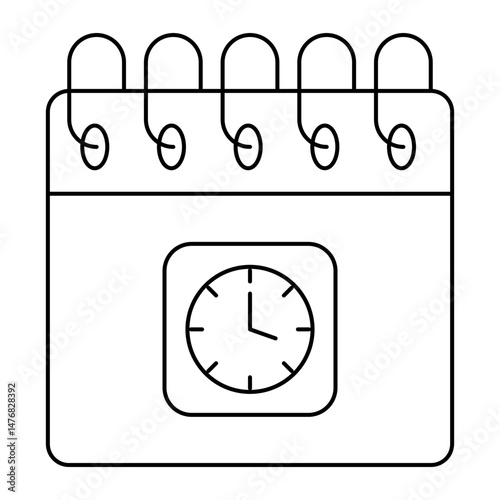 Calendar Line Icons. Clock, Date, Deadline, Holiday, Meeting, Office, Plan, Time, Clock, Alarm Clock, Hourglass, Stopwatch, Timer