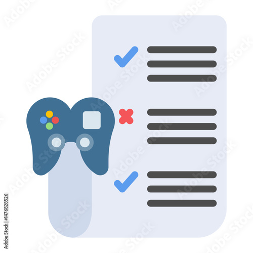 Game Evaluation icon vector image. Can be used for Game Development.