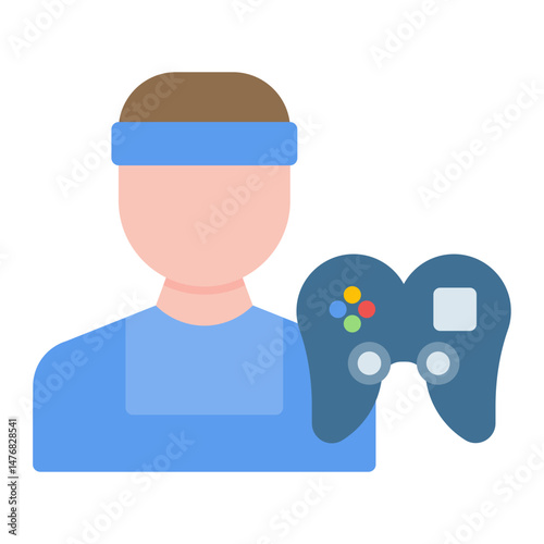 Gamer Male icon vector image. Can be used for Game Development.