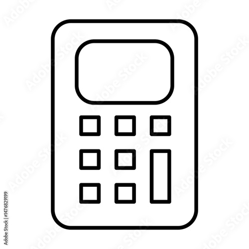 Calculator Vector Line Icon Design