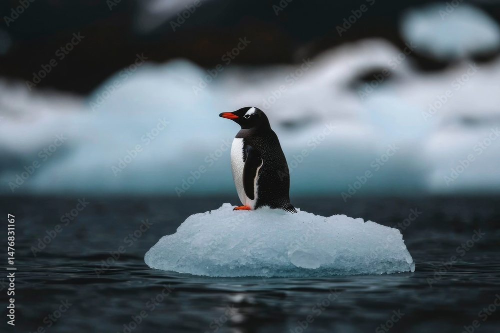 Obraz premium Penguin on Ice Floe