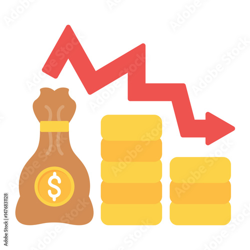 Bankruptcy icon vector image. Can be used for Accounting.