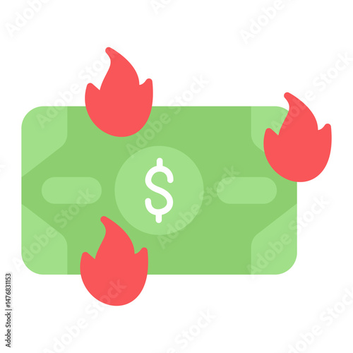Burn Rate icon vector image. Can be used for Accounting.