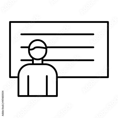 Teacher Vector Line Icon Design