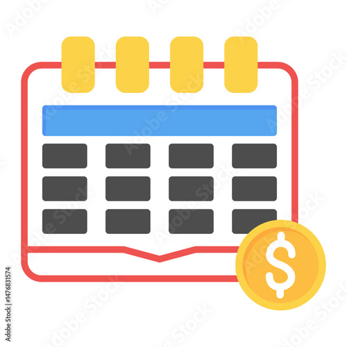 Fiscal Year icon vector image. Can be used for Accounting.