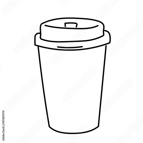紙コップのテイクアウトコーヒーのイラスト