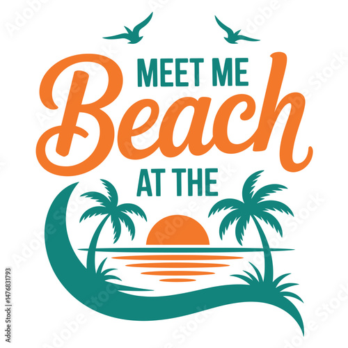 Wallpaper Mural Summer beach T-Shirt Design Vector Art & Illustration Torontodigital.ca