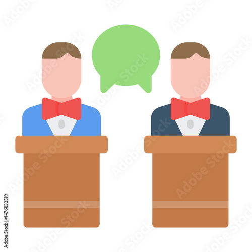 Debate icon vector image. Can be used for Politics.
