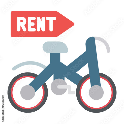 Bicycle Rental icon vector image. Can be used for Personal Transportation.