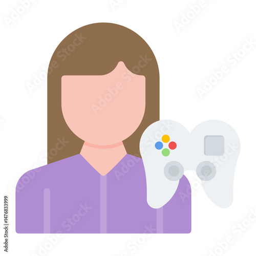 Female Player icon vector image. Can be used for Battle Royale.